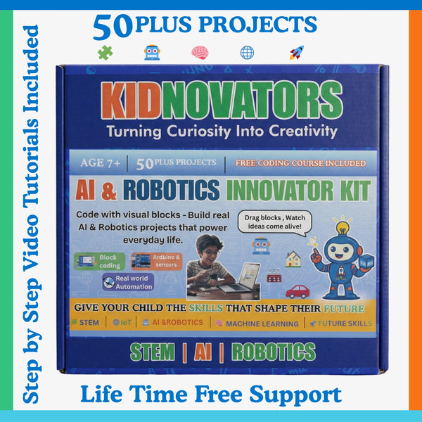 KIDNOVATORS AI & ROBOTICS INNOVATOR KIT / Arduino based 12 in 1 Smart Stem Kit