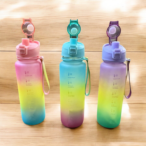 Motivational Rainbow Water Bottle