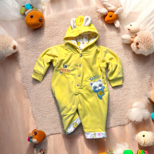 Premium Fleece Baby Romper (Yellow)