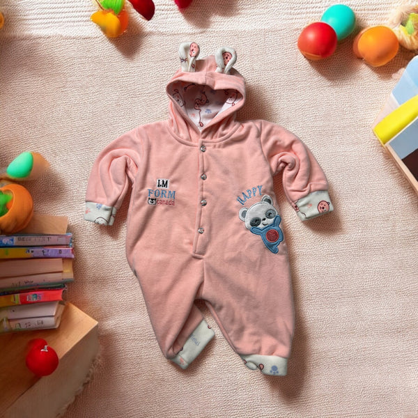 Premium Fleece Baby Romper (Pink)