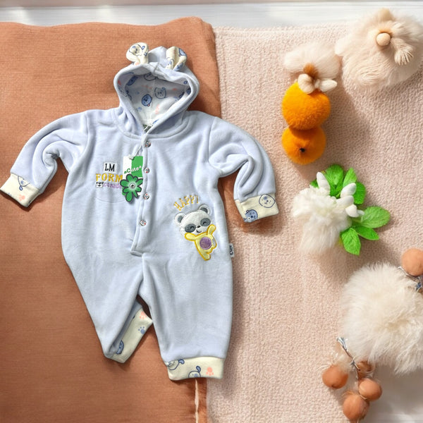 Premium Fleece Baby Romper (Sky Blue)