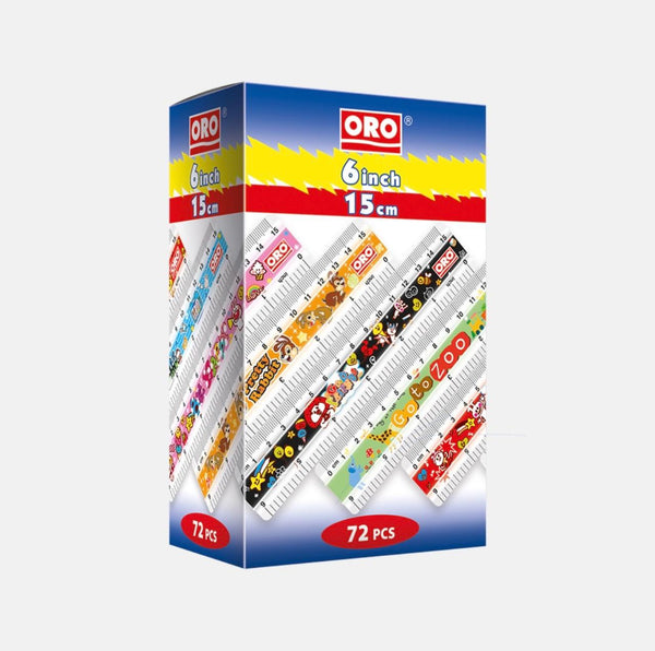 6 Inch ORO Ruler Multicolor