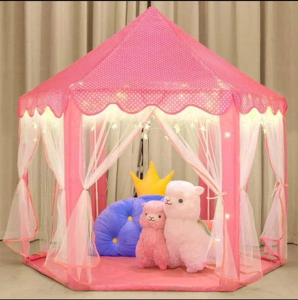 Princess Castle Play Tent House with Fairy Lights