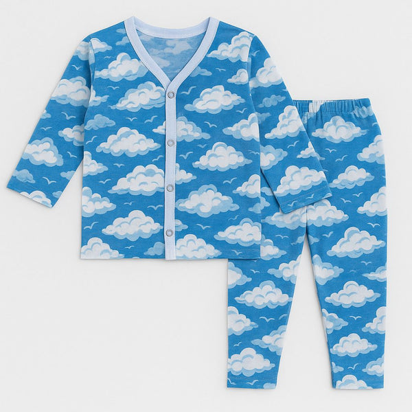 Kids Summer Night Suits Unisex (Blue Clouds)
