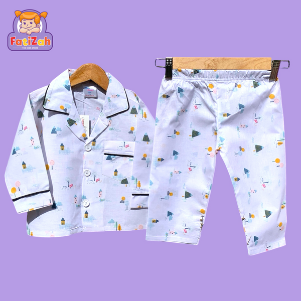 Cotton Night Suit (White Field)