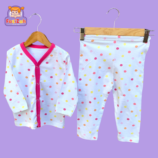 Kids Summer Cotton Night Suits Unisex (Polka Dots)