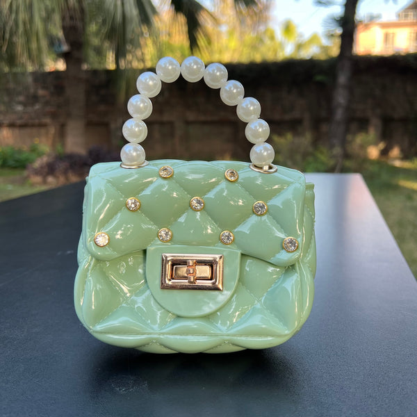 Mini Girl Handbag Aqua Pearl